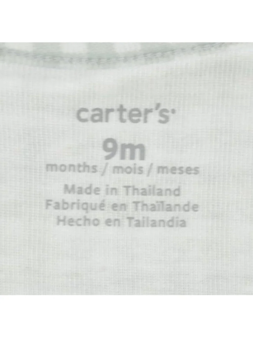 Carter's Infant Size 9 Months Green White Plaid Cotton Cap Sleeve Bodysuit Dress